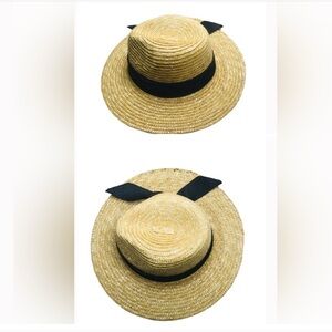 a new day Straw Hat with navy ribbon